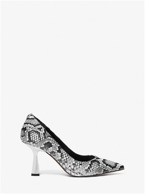 michael kors pumps snake|Clara Snake Embossed Leather Pump .